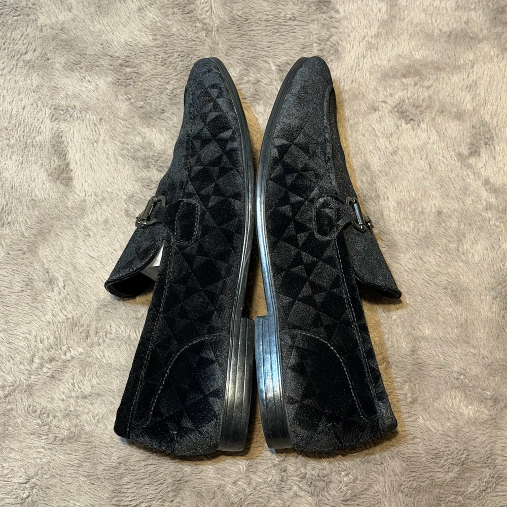 Steve Madden - Men’s Black Linc Quilted Velvet Bit Buckle Loafers, Size - 10.5 - Picture 5 of 8